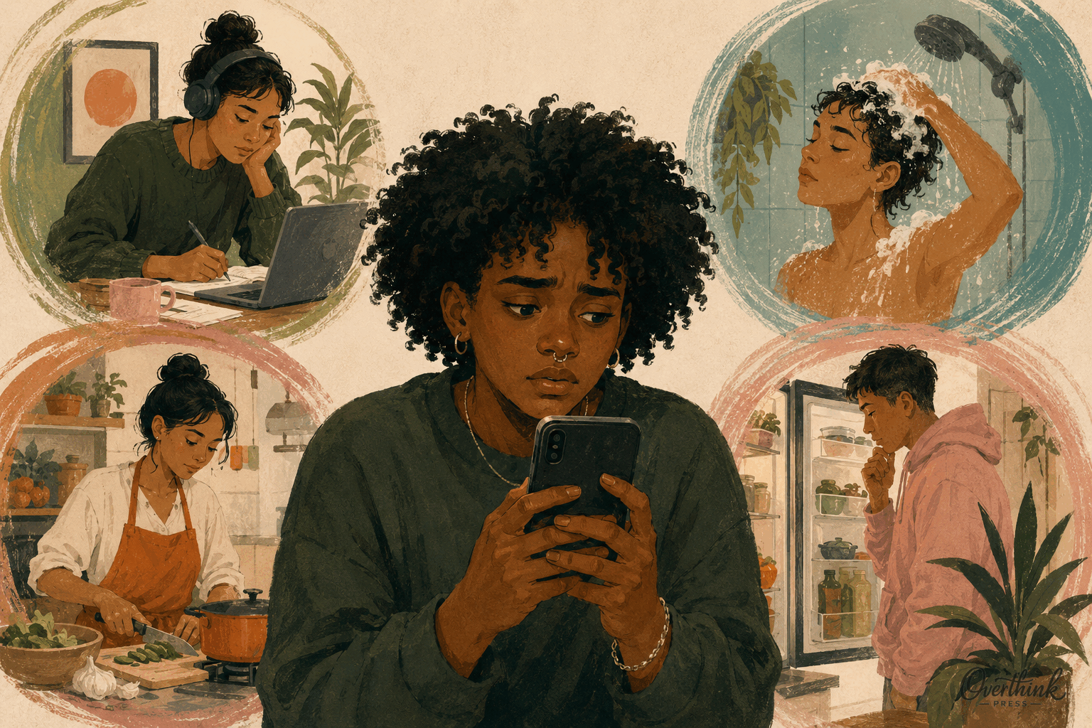 Overthink Press illustration for I Thought Everyone Was Mad at Me