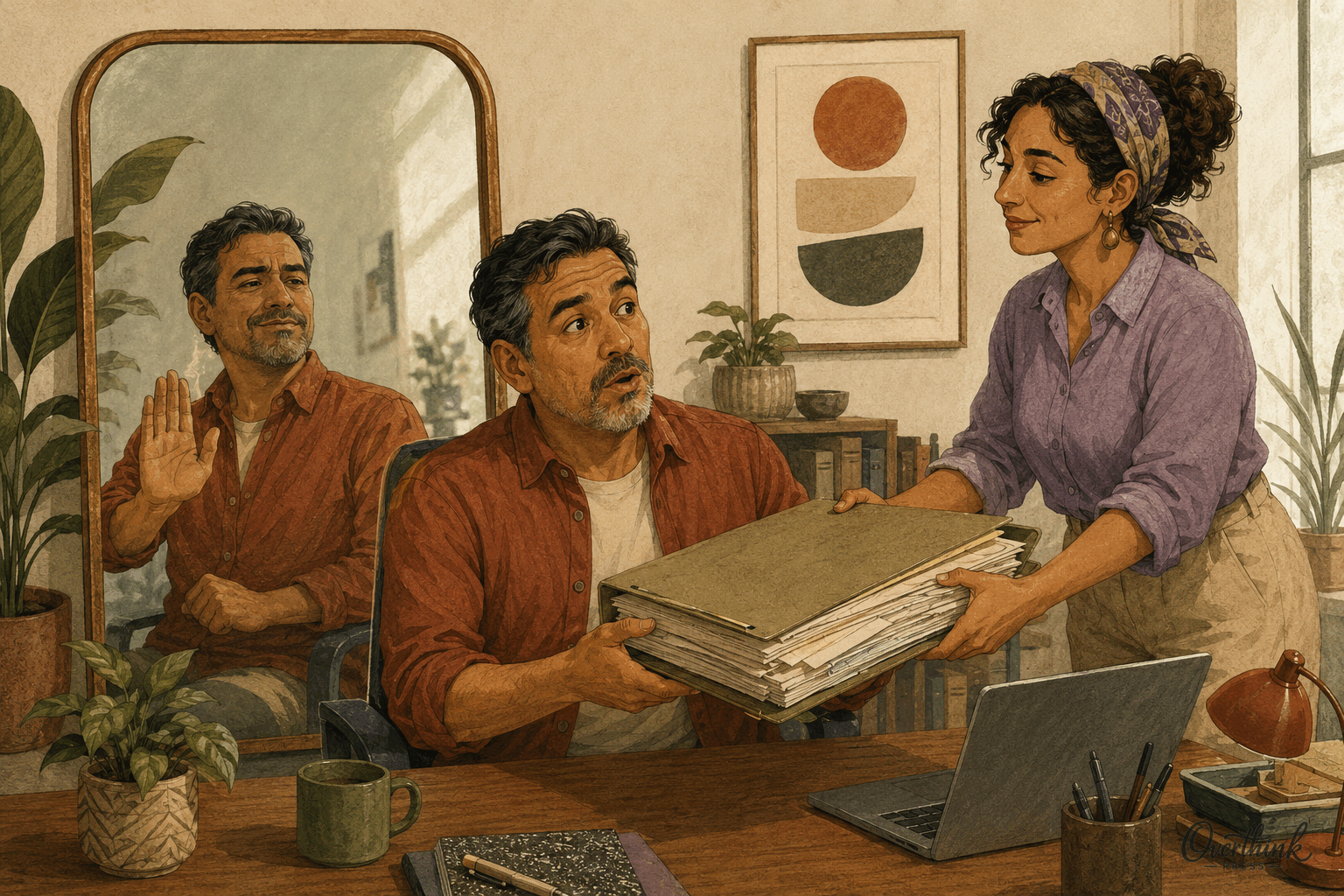 Overthink Press illustration for I Practiced Saying No. Then I Said Sure.